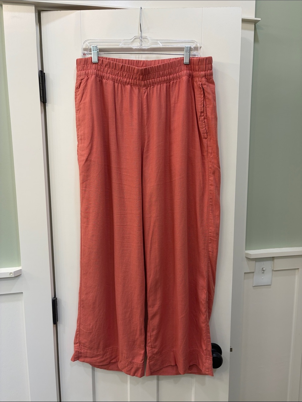 Old Navy Coral Wide-Leg Linen Blend Pants